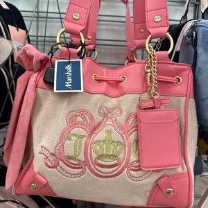 Juicy Couture Pink and Tan Shoulder Bag
